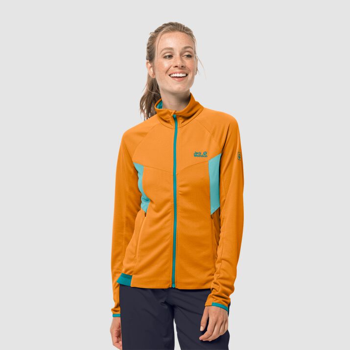 Chamarra Ciclismo Jack Wolfskin Gradient Mujer Naranjas Oscuro Mexico-7811436